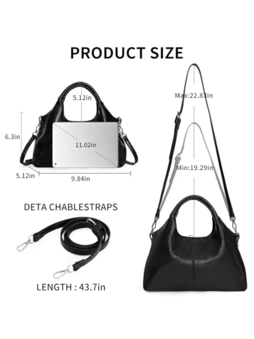 Faux Leather Shoulder Bag with Top Handle Satchel Crossbody Hobo